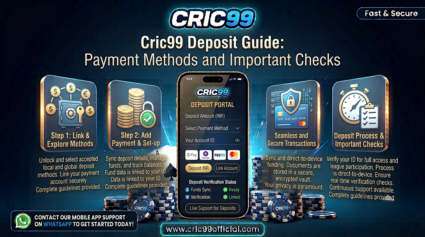 Cric99 Deposit Guide: Payment Methods and Important Checks 2026