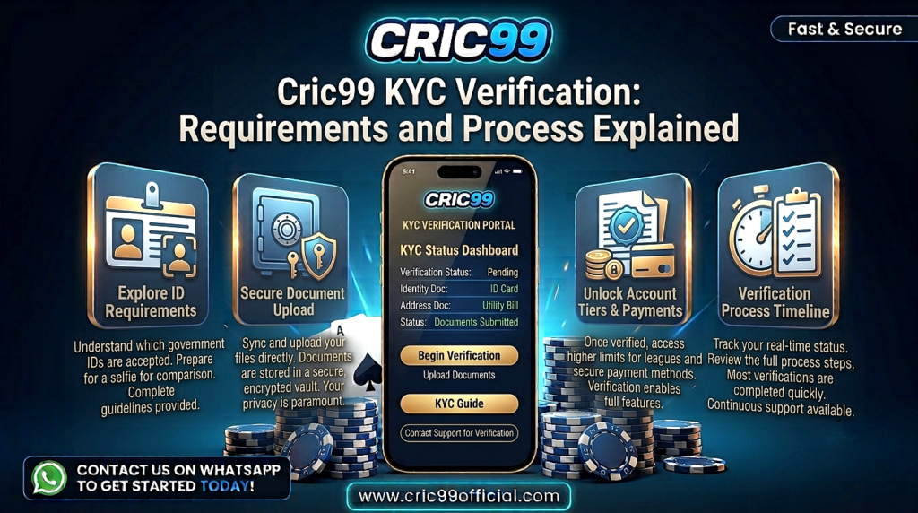 Cric99 KYC verification guide explaining possible requirements, account checks, verification steps, secure access, and beginner-friendly guidance.