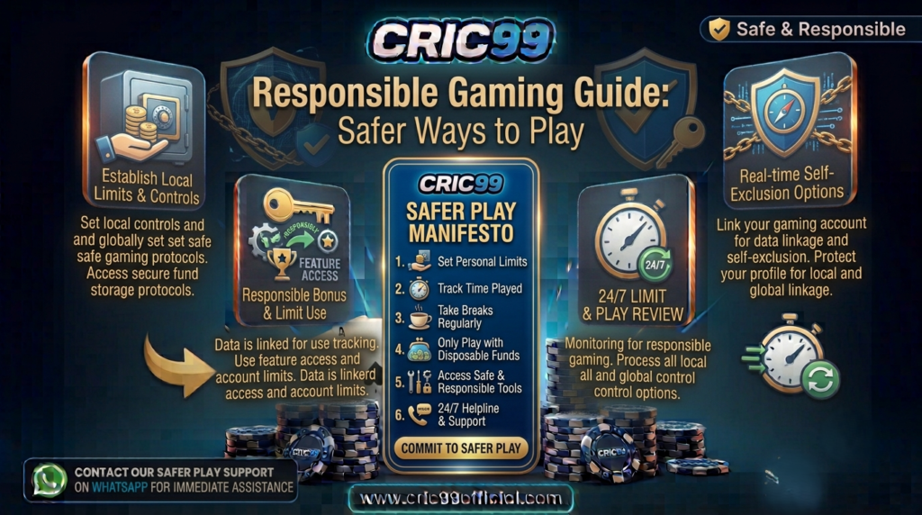 Cric99 responsible gaming guide explaining safer play habits, personal limits, informed decisions, account management, and practical safety tips.